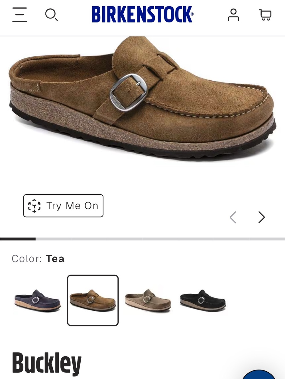 Birkenstock Buckley Suede Slip-On Clog in Tea size 38